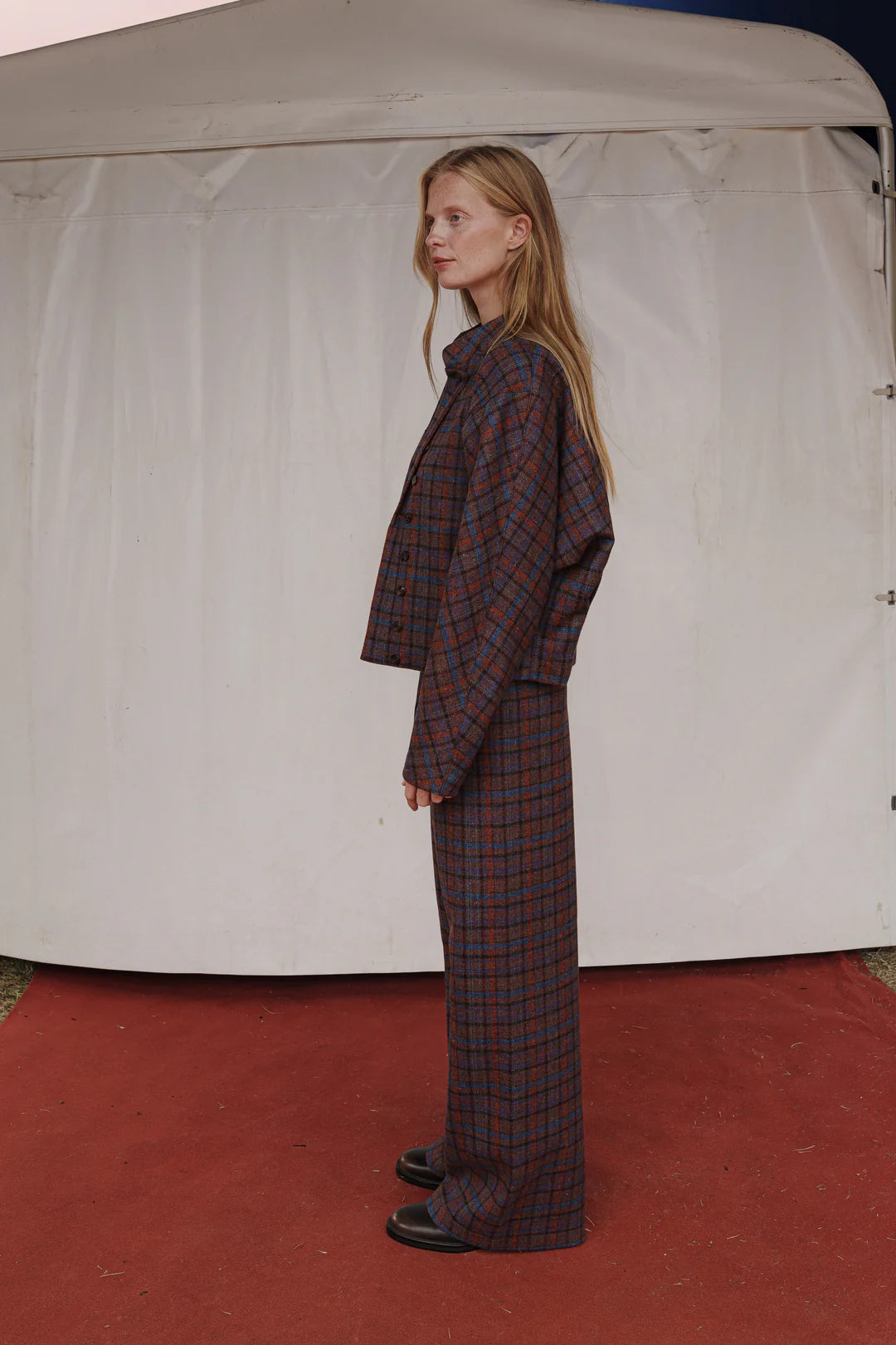 Pantalón Monkey Cuadros Granate