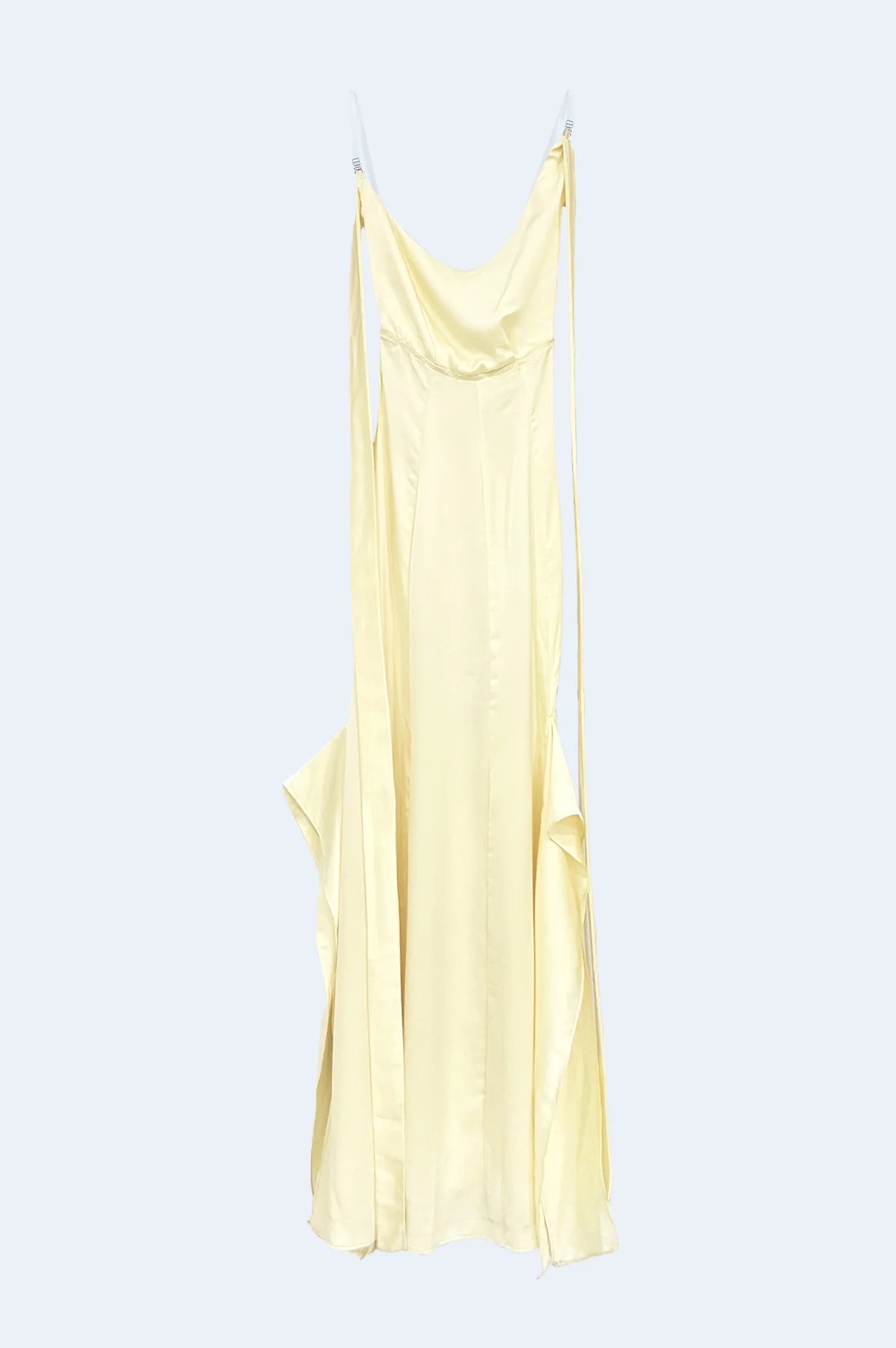 Vestido Vainilla Satinado Asimétrico