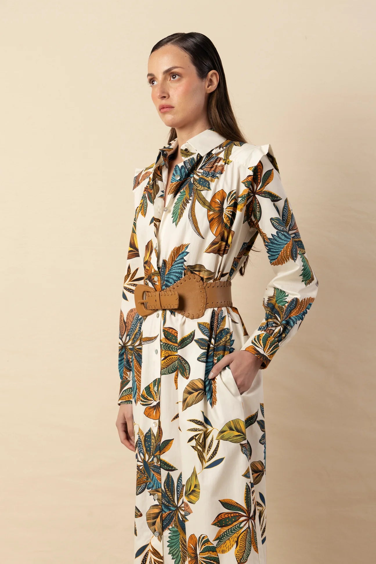 Vestido Kaftan Mariela Largo Palmeras