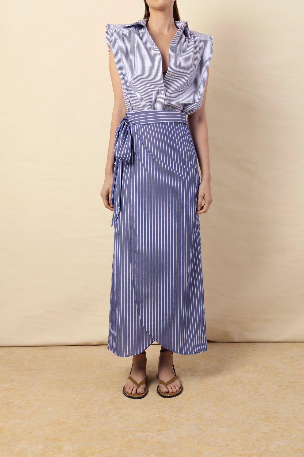 Camisa Marieta Sin Mangas Rayas