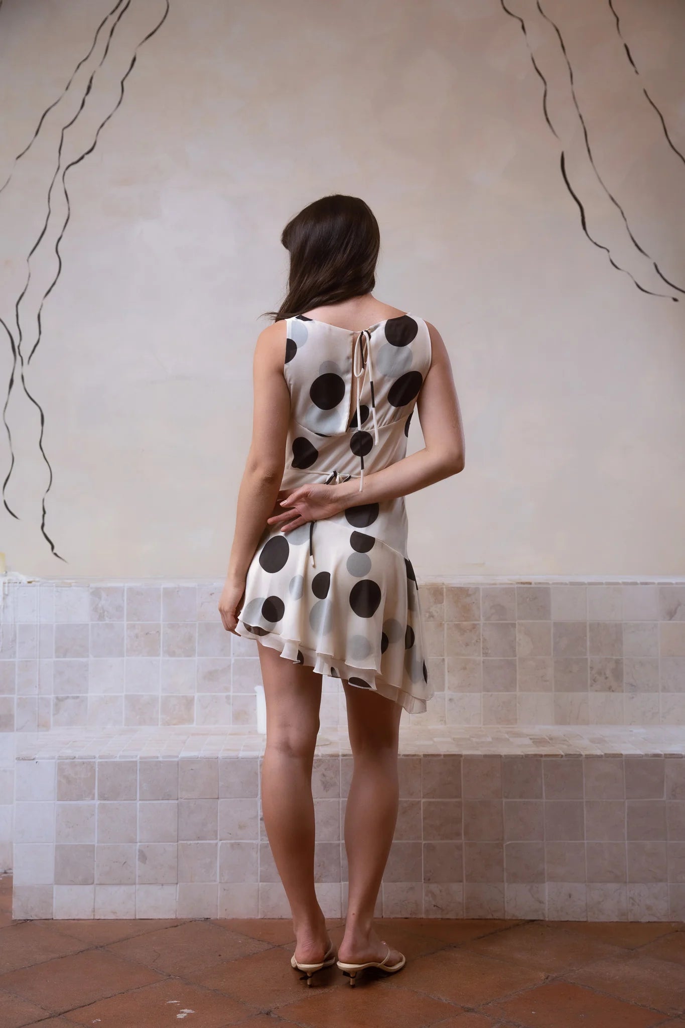 Vestido Mini Rimi Polka Cream