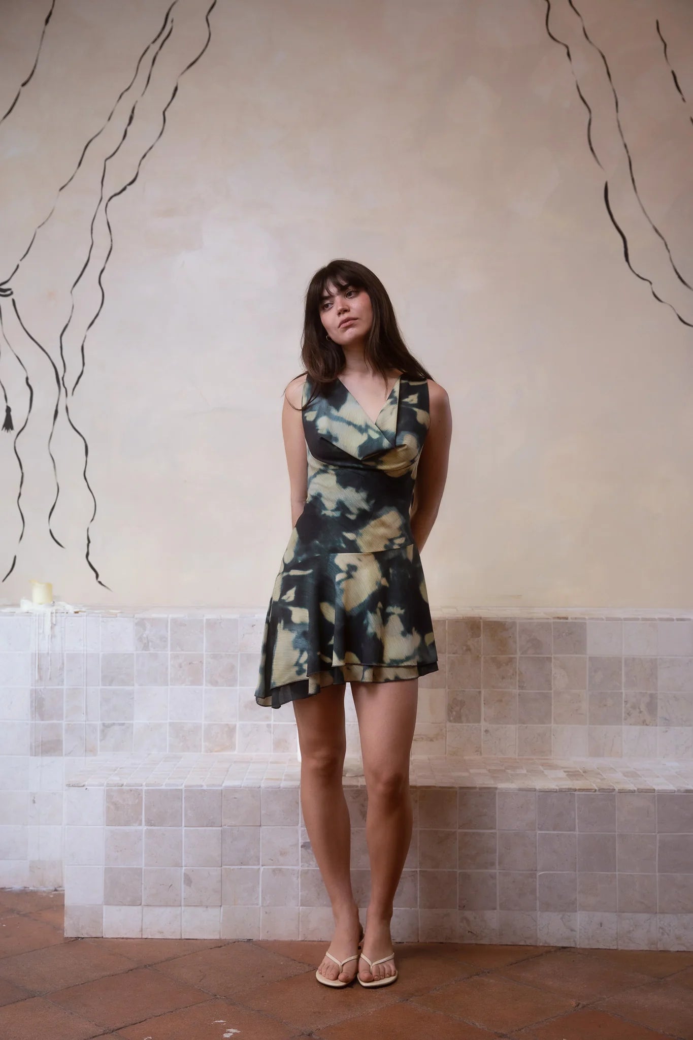 Vestido Mini Rimi Ochre Ink