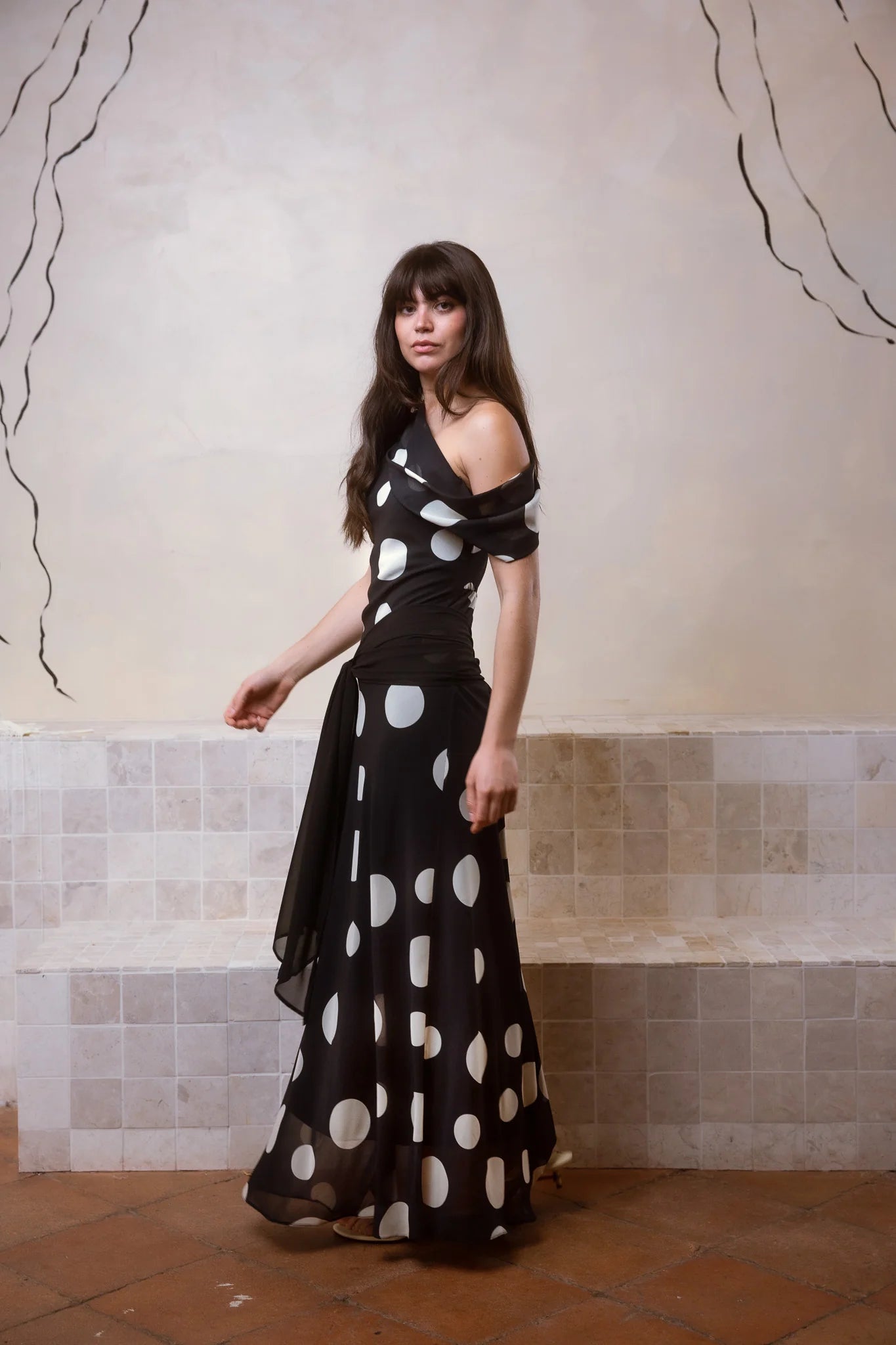 Vestido Luca Polka Black