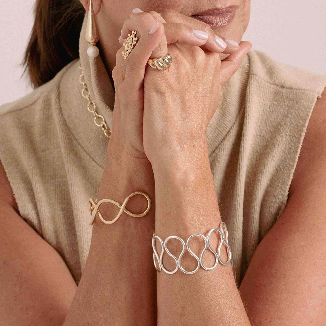 Pulsera Vuelta Infinita Plateado