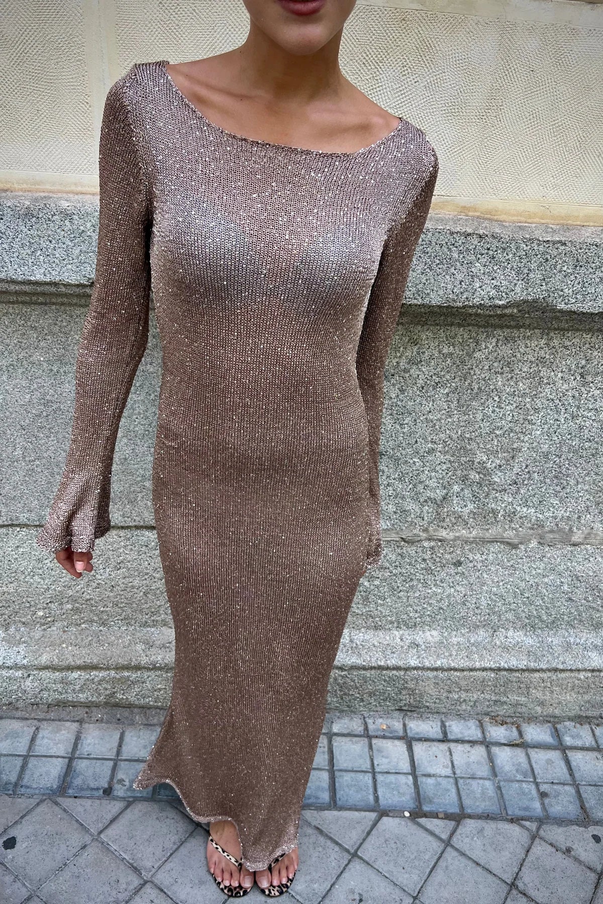 Ibiza Dress Brown Shine