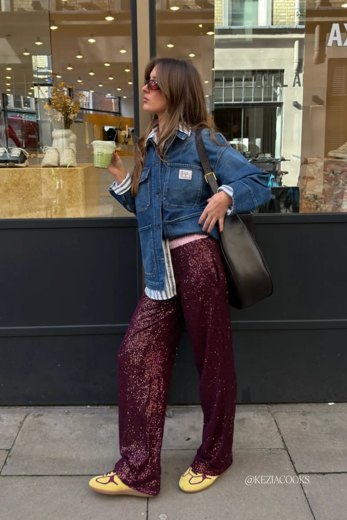 Rousse Pants Light Burgundy Sequins