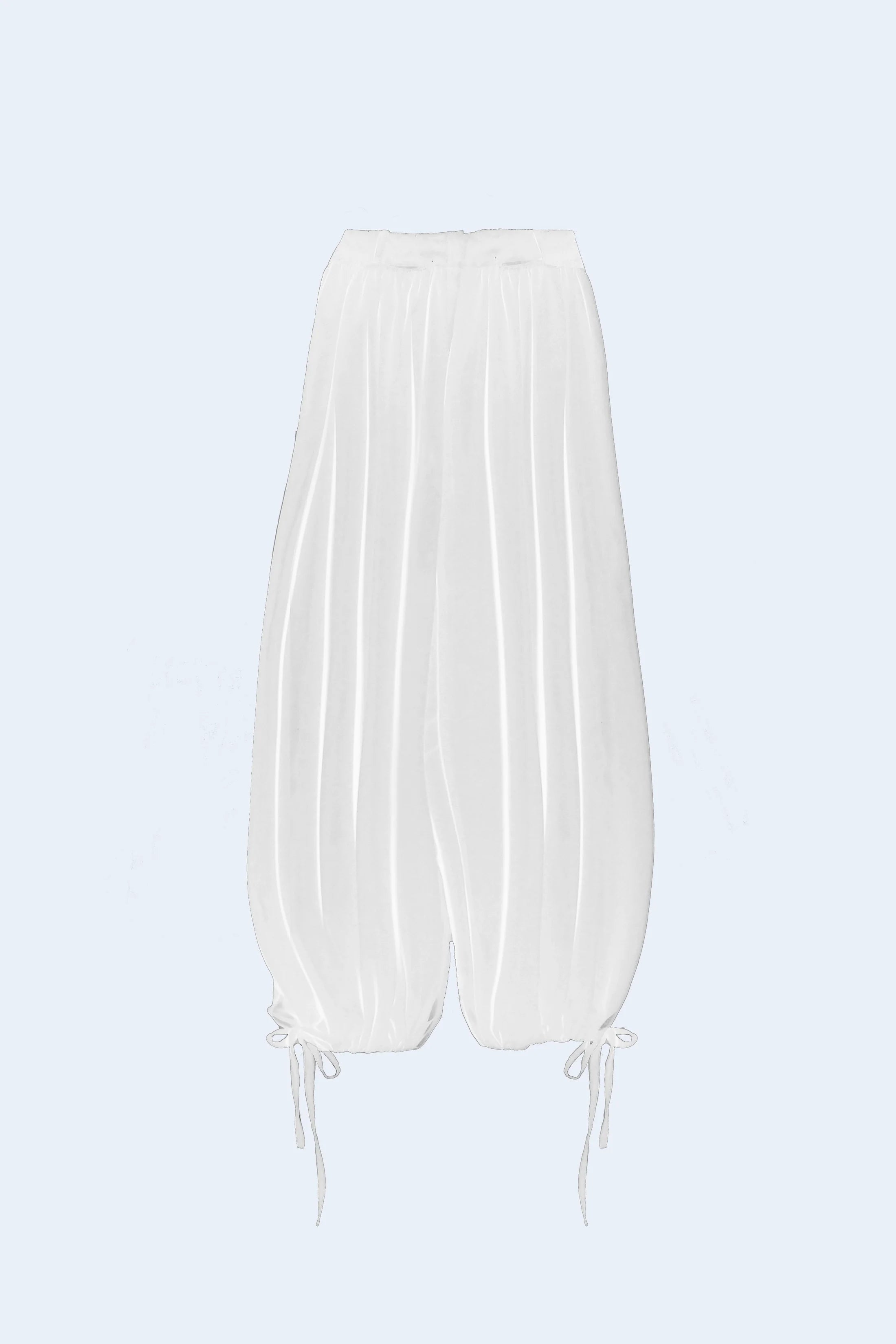 Pantalones Holgados de Gasa Blanca