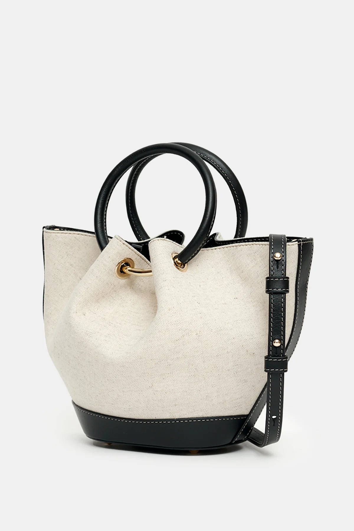Mini Capazo Bag Lino/Black Piel