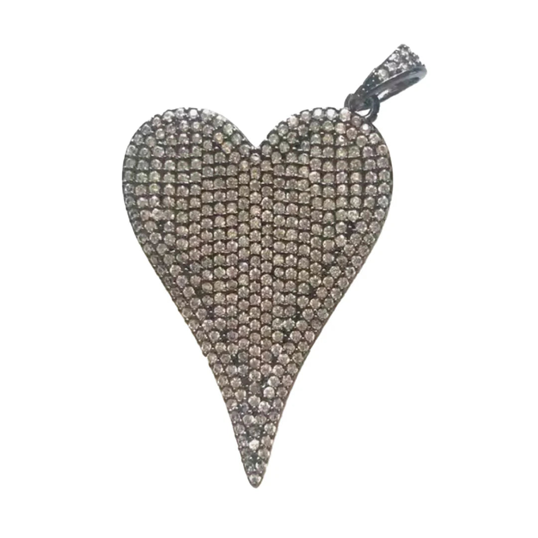 Dije de Corazón Grande Gris