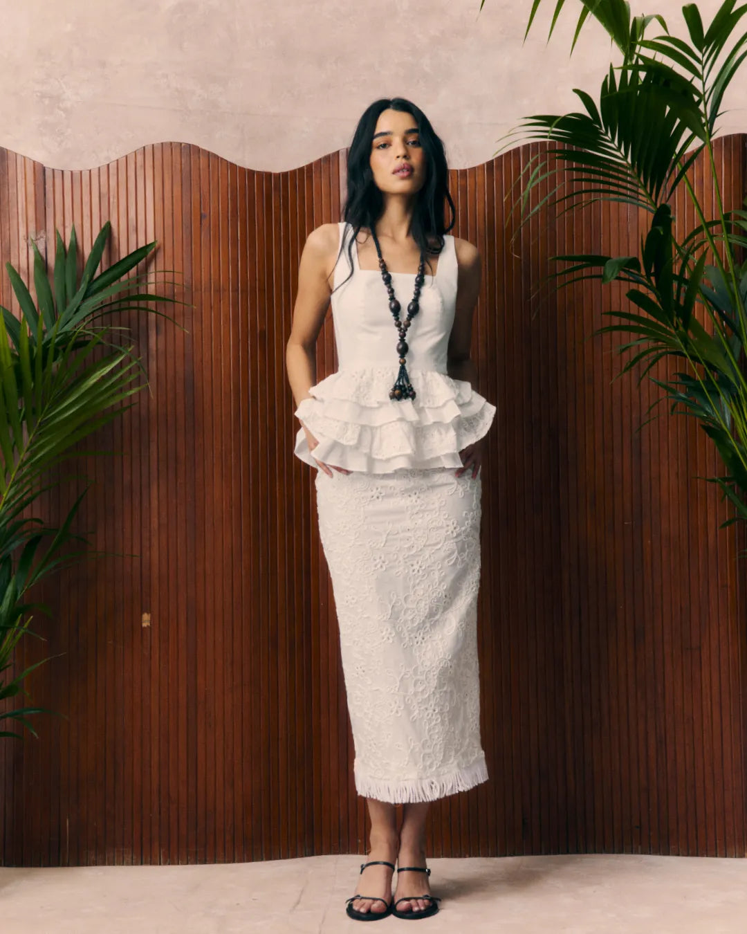 Falda Santa Mónica Embroidery White