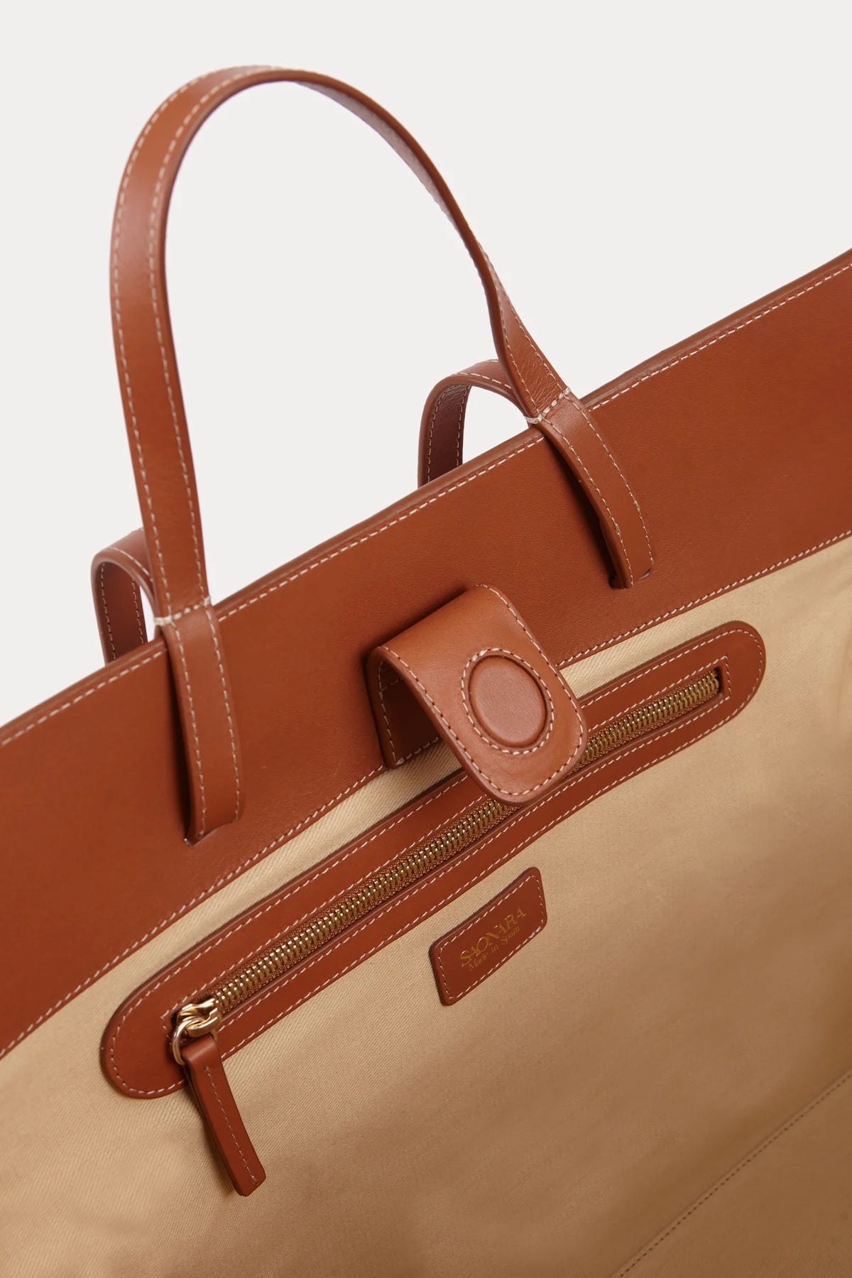Shopping Bag Caramel Rafia/Piel