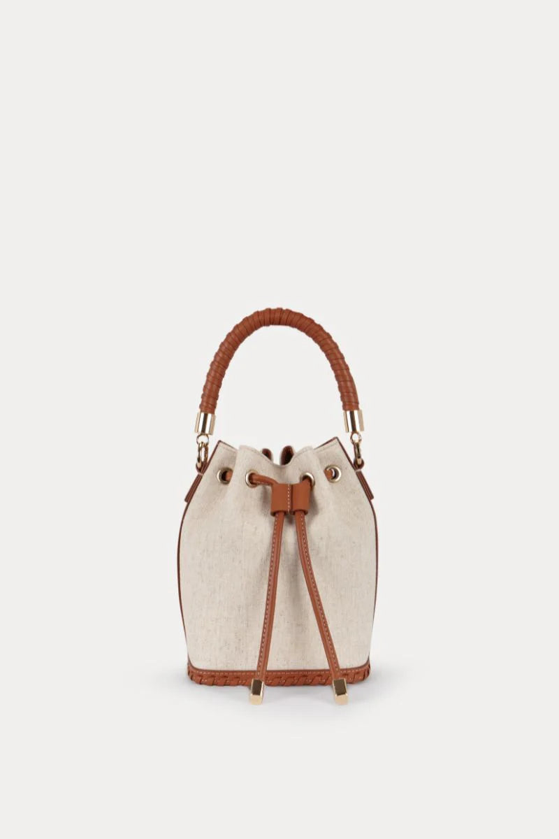 Mini Bucket Bag Lino/Caramel Piel