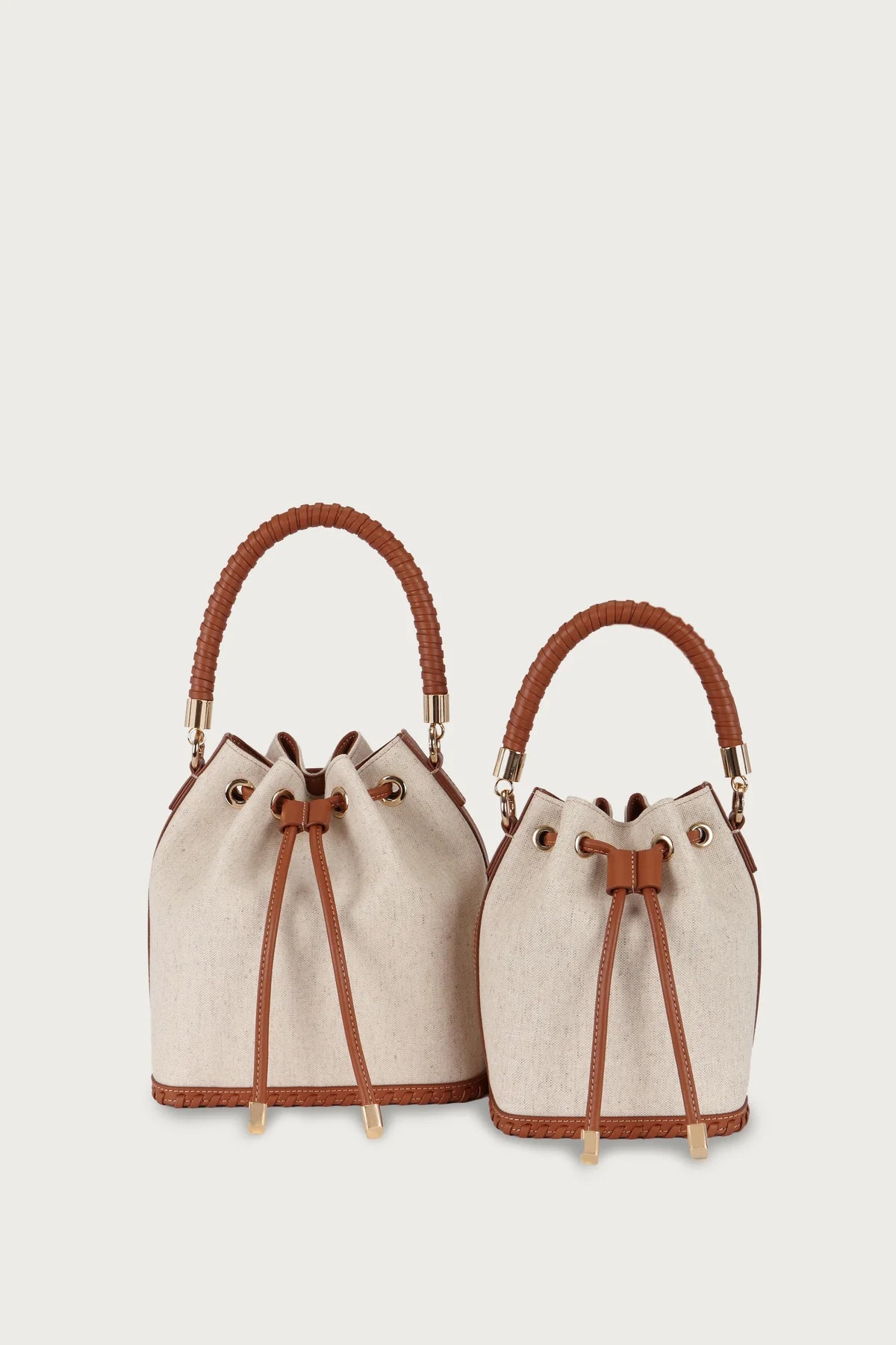 Mini Bucket Bag Lino/Caramel Piel