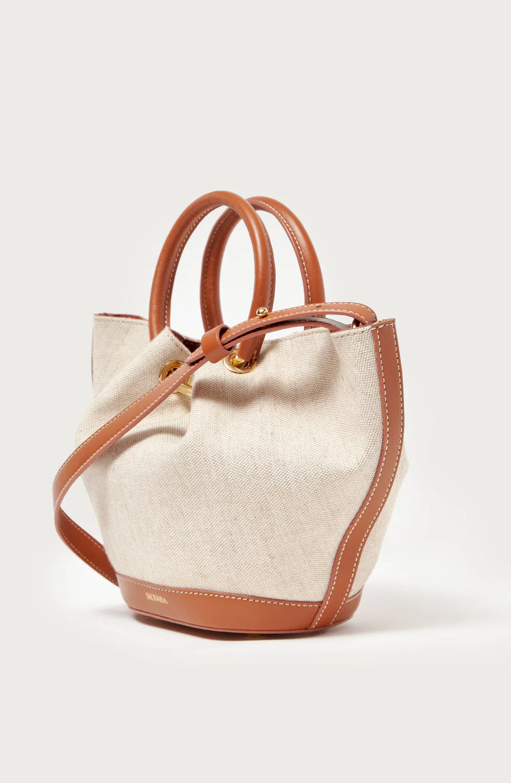 Mini Capazo Bag Lino/Caramel Piel