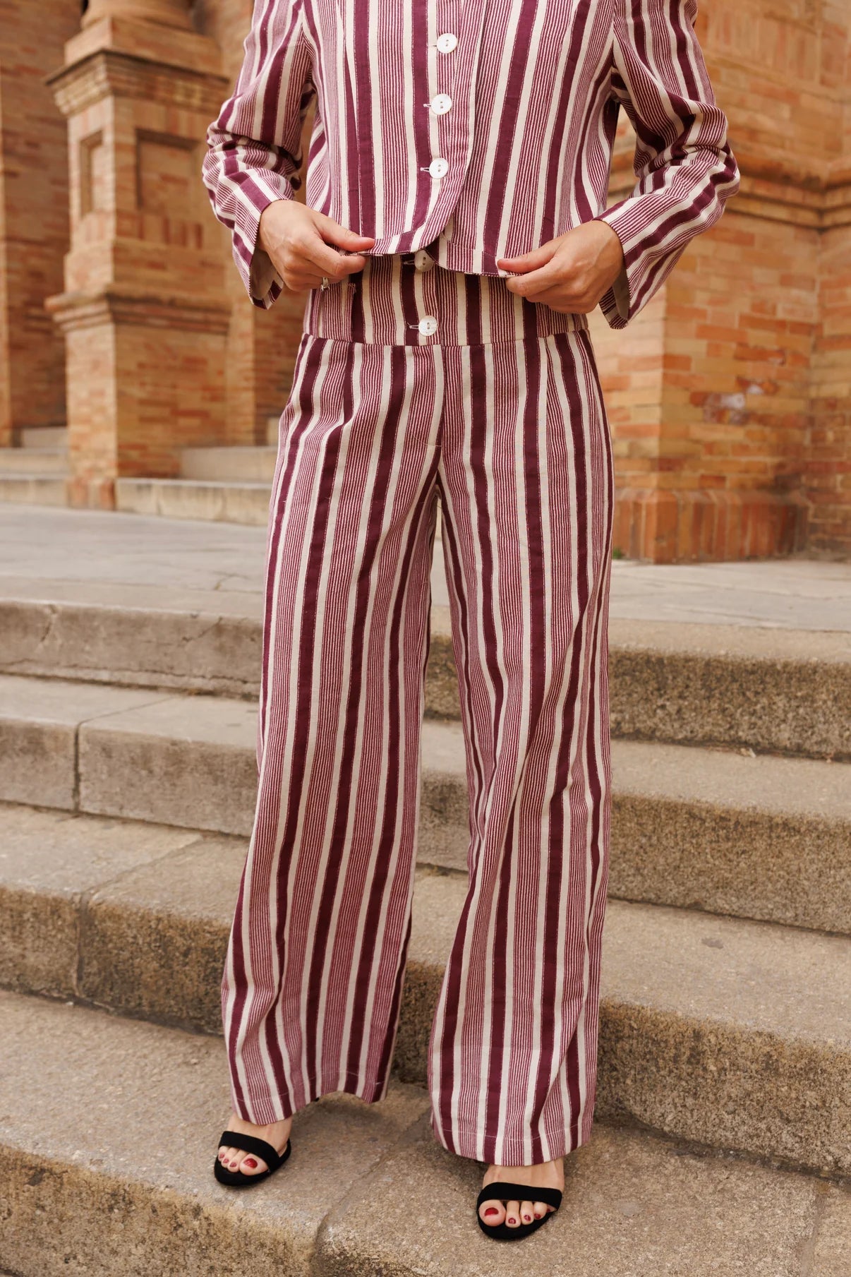 Pantalón Rayas Berenjena