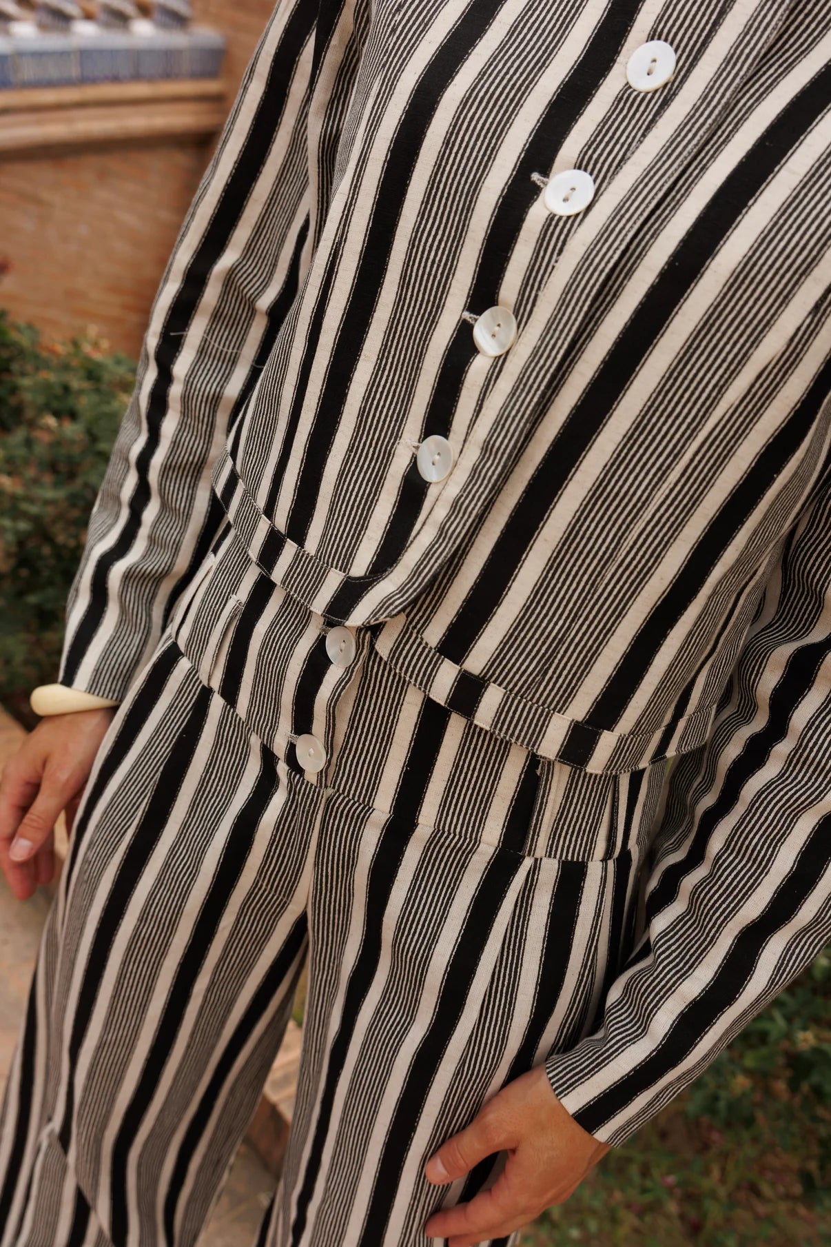 Pantalón Rayas Gris