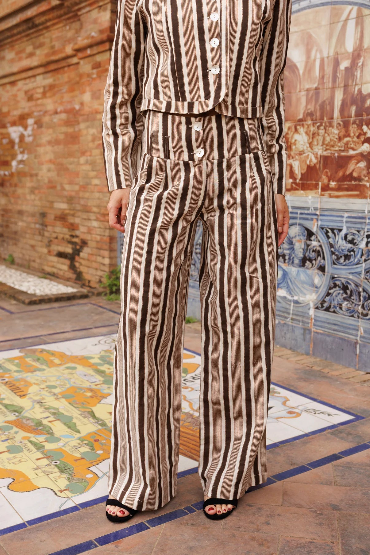 Pantalón Rayas Marrón