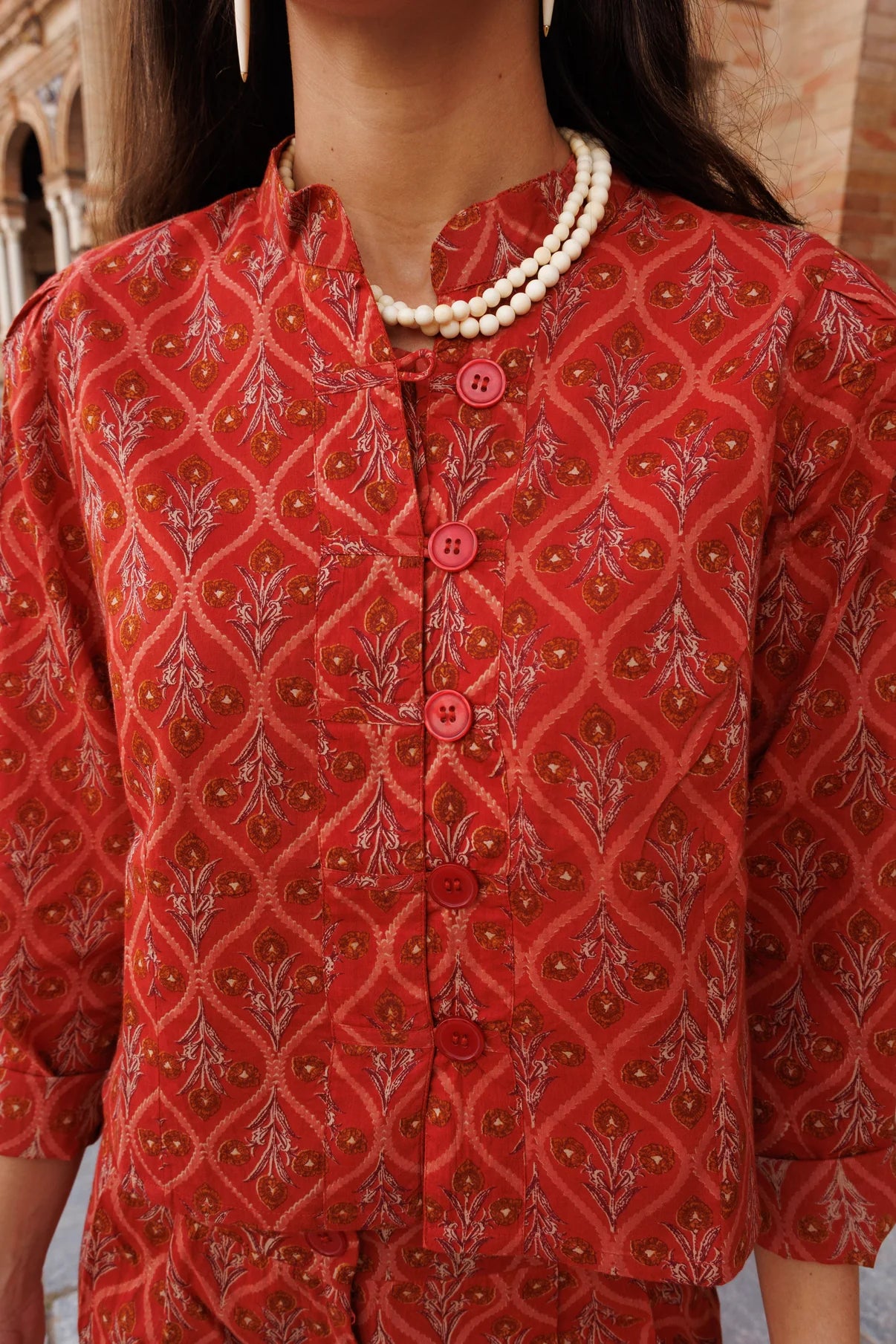 Chaqueta Estampada Naranja