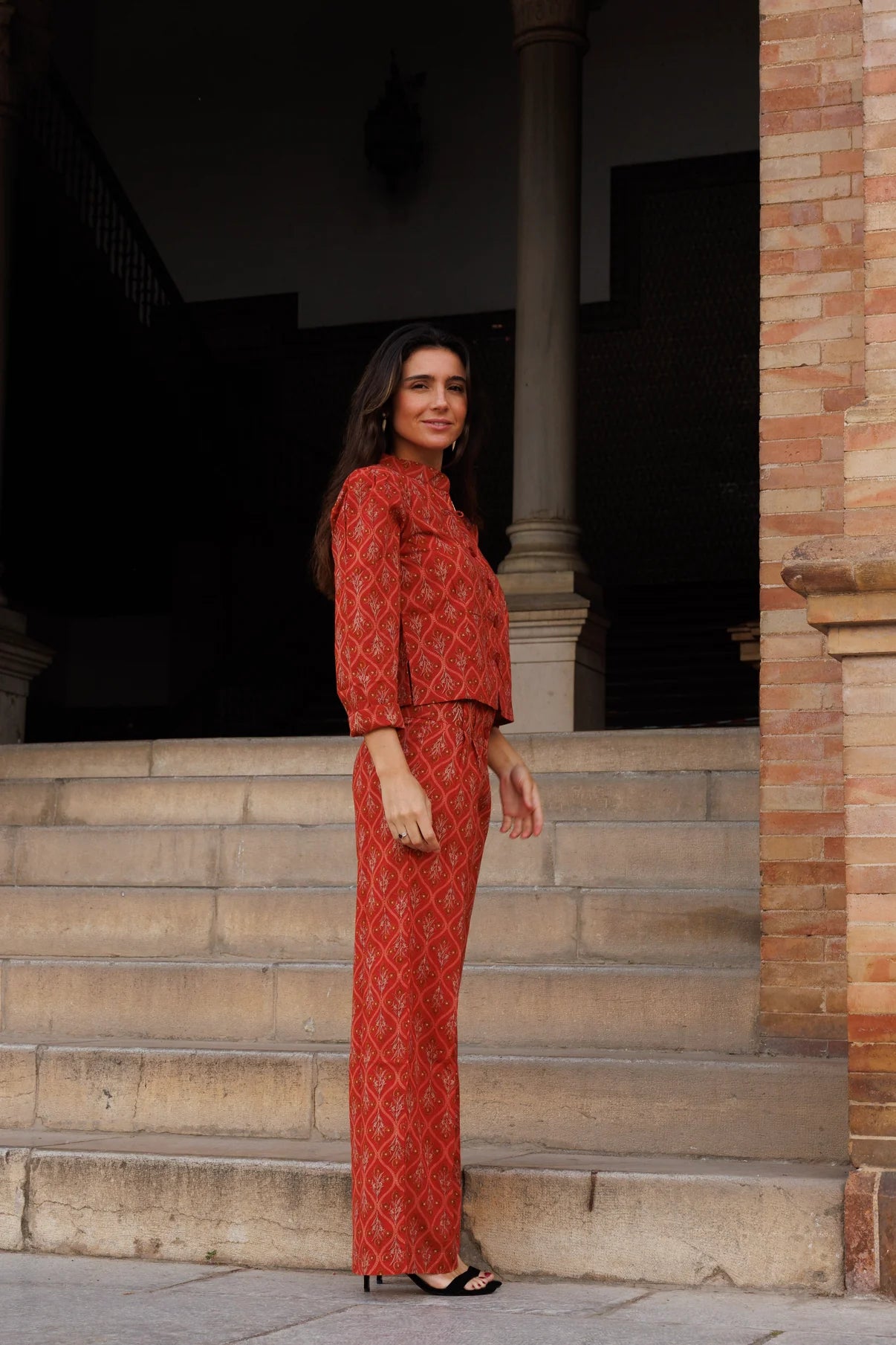 Chaqueta Estampada Naranja