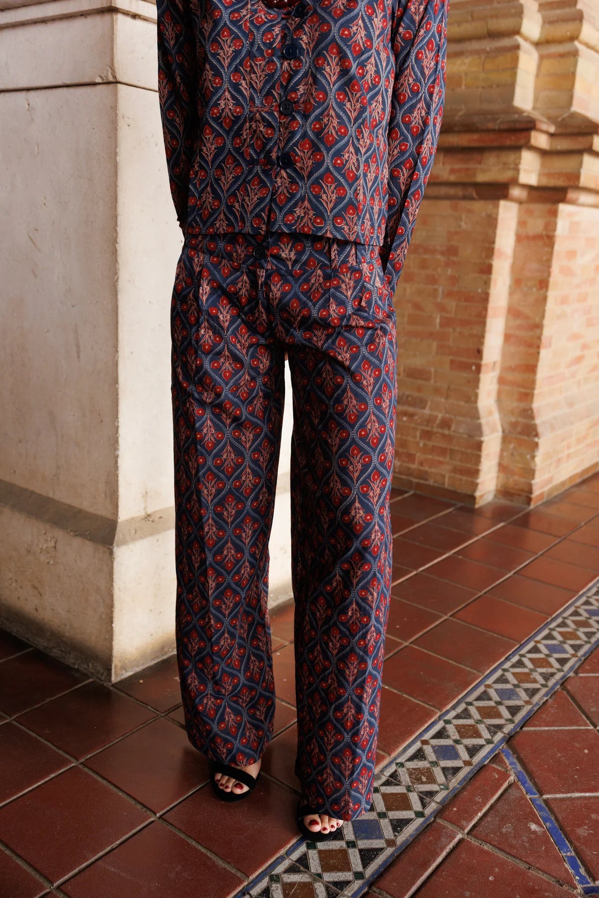 Pantalón Estampado Azul