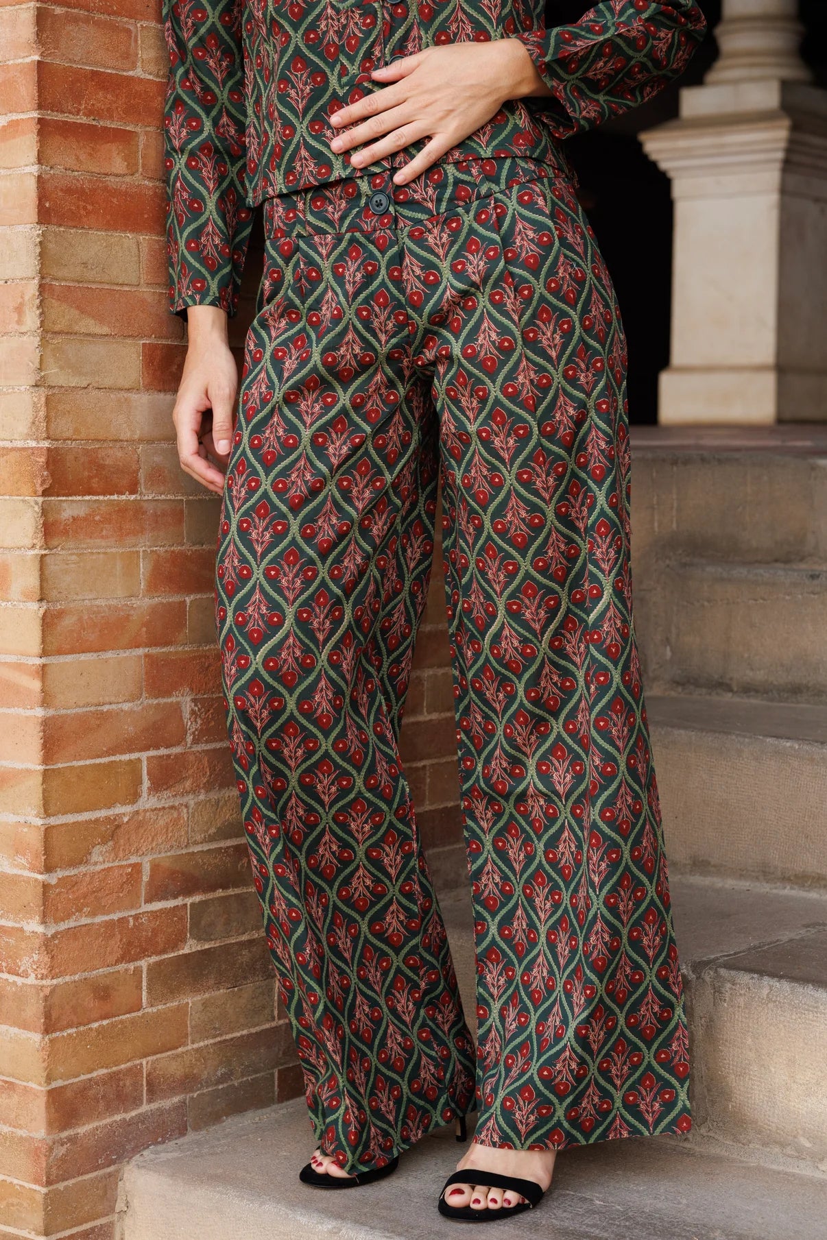 Pantalón Estampado Verde