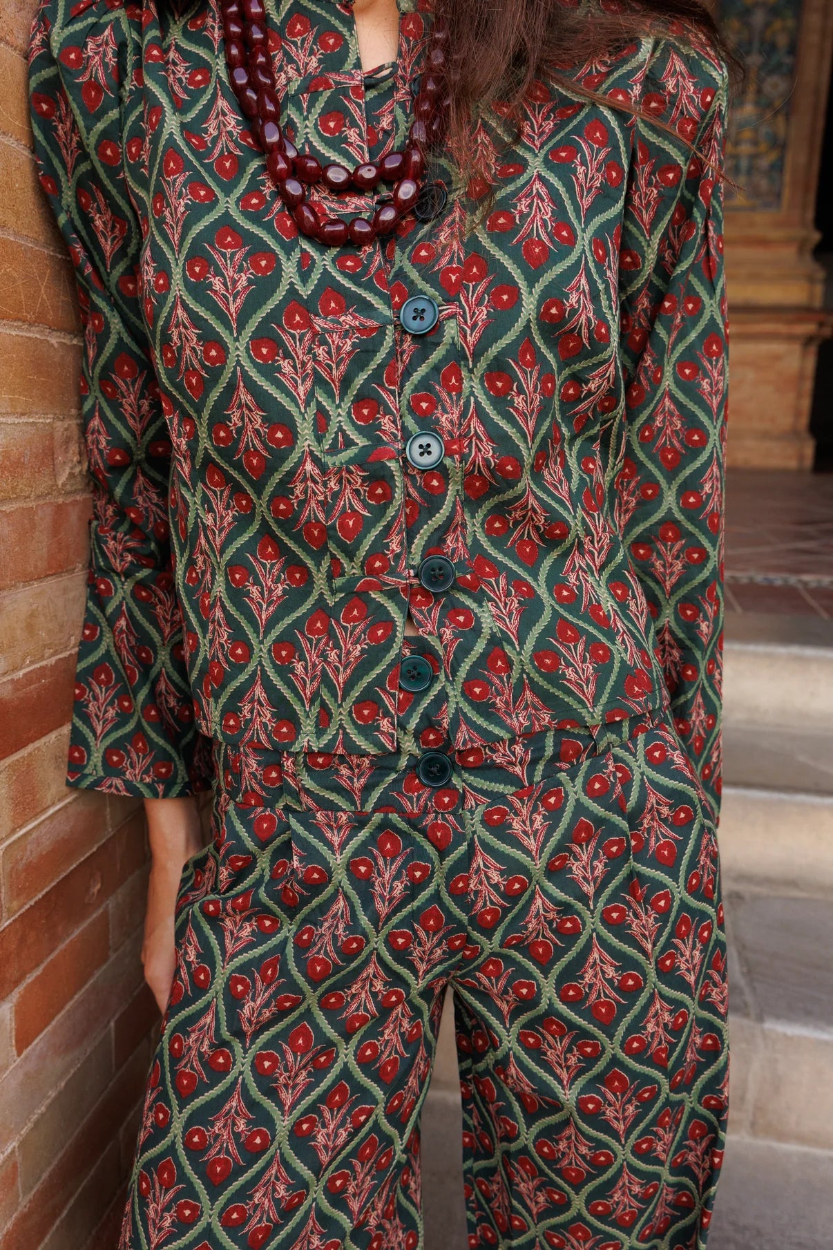 Pantalón Estampado Verde