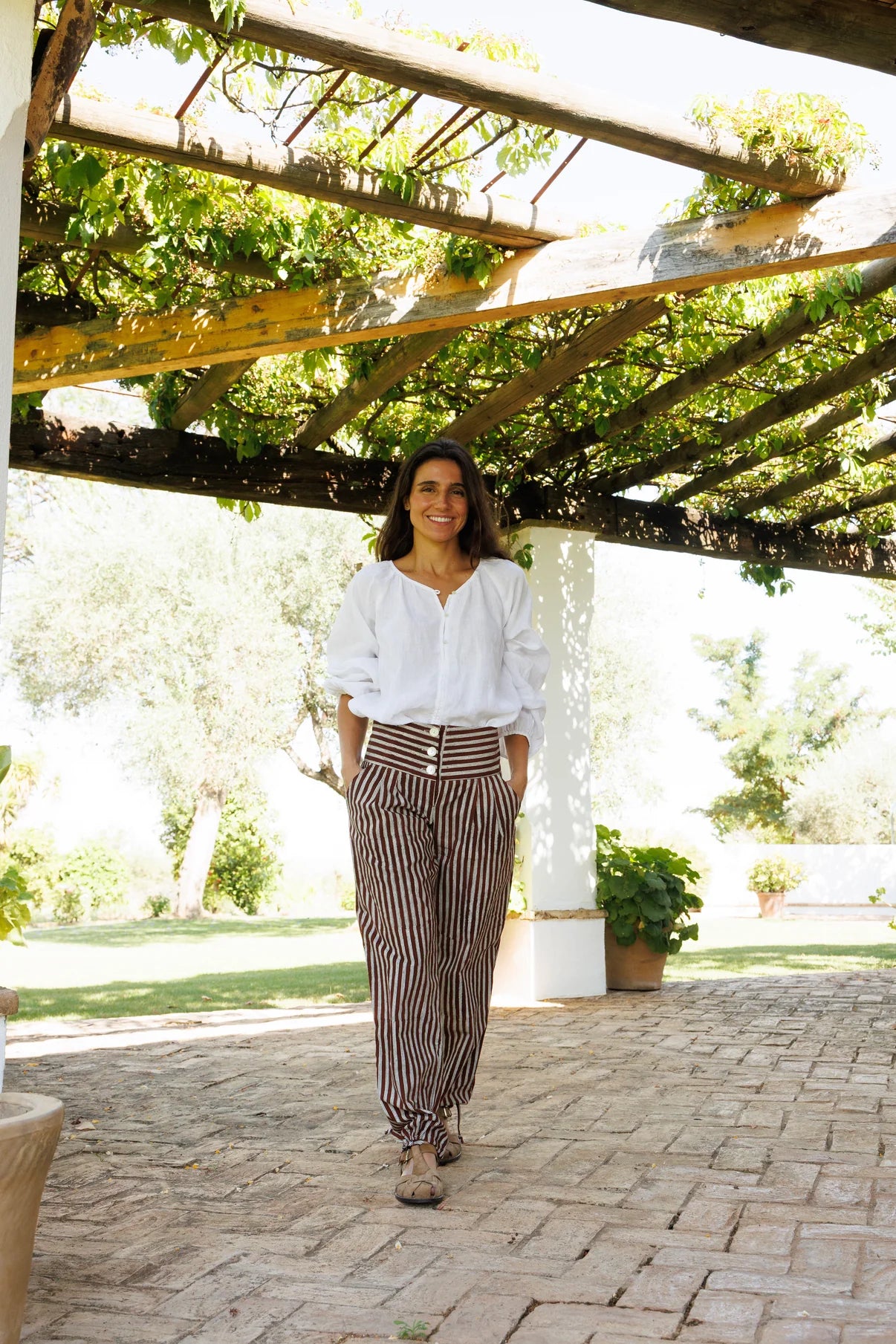 Pantalón Rayas Marrón