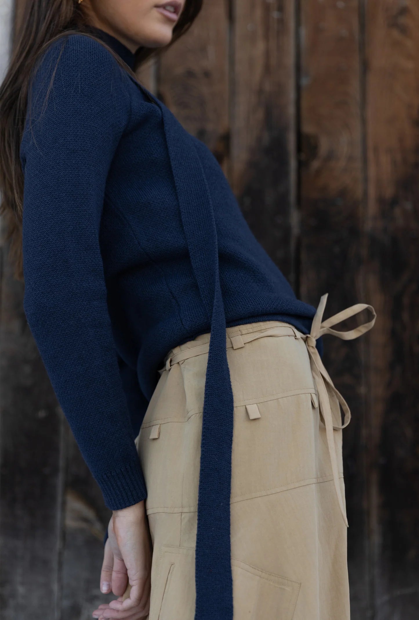 Boat Neck Sweater: Navy