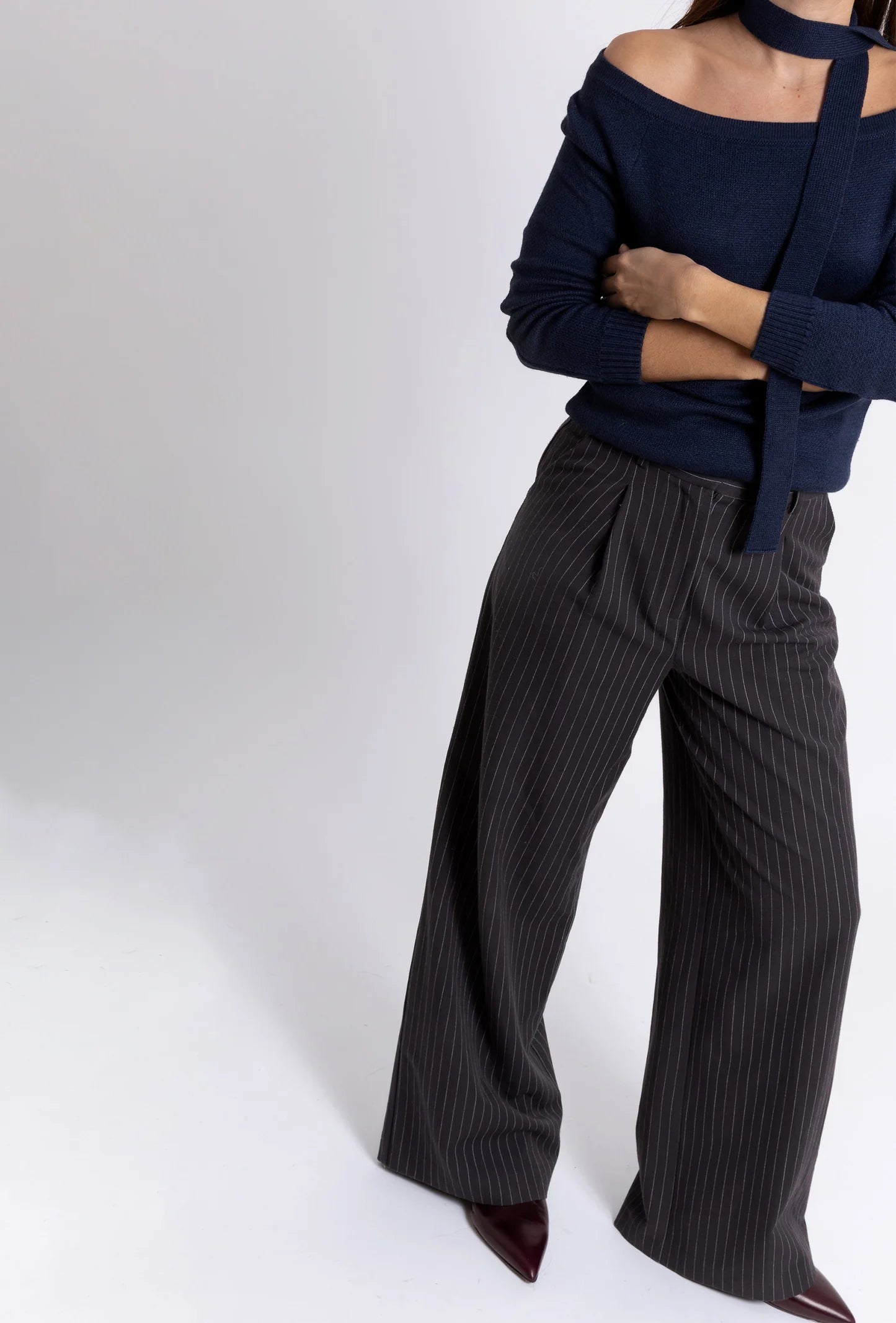 Boat Neck Sweater: Navy