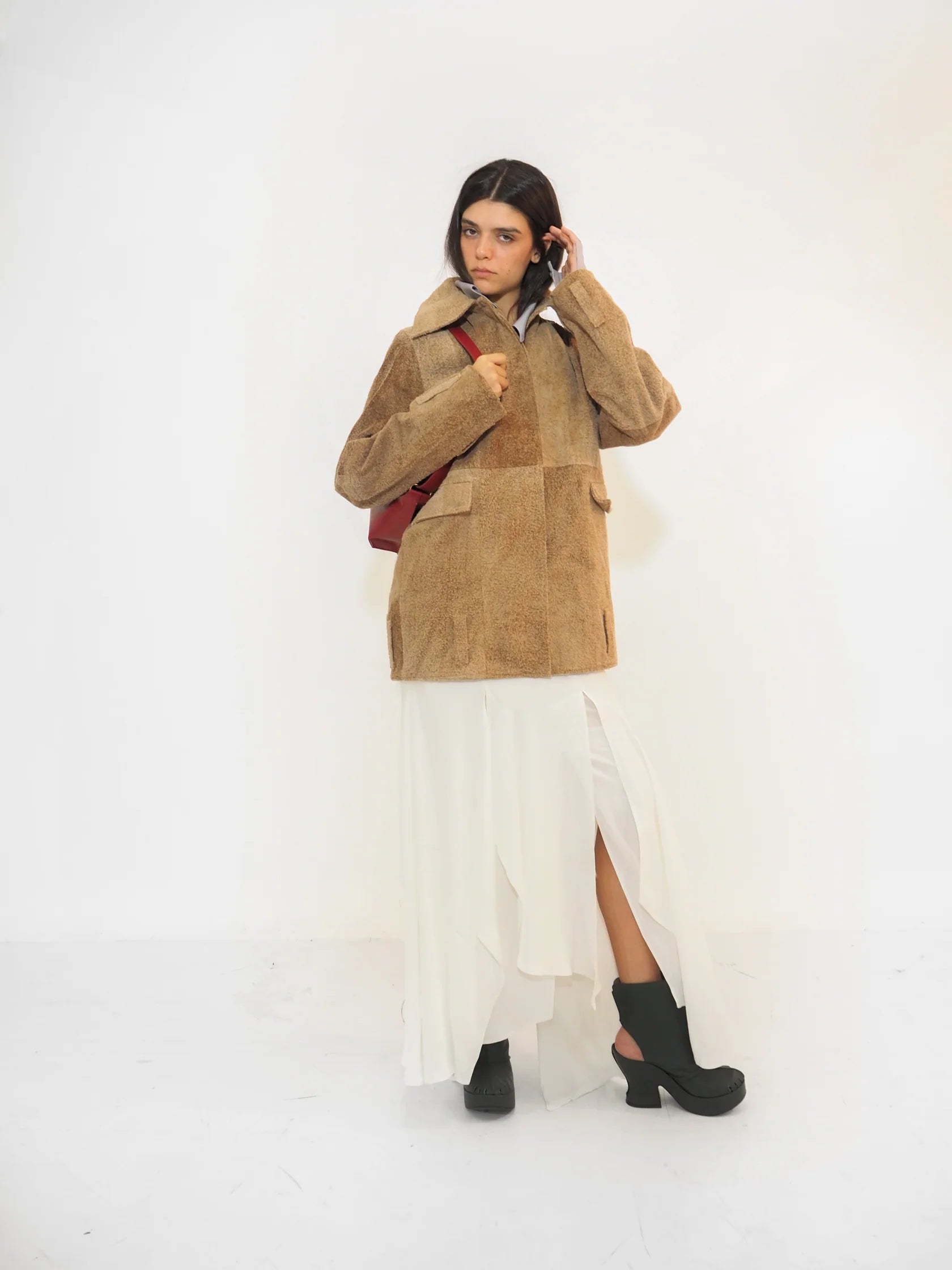 Cazadora ante punta blanca (beige)