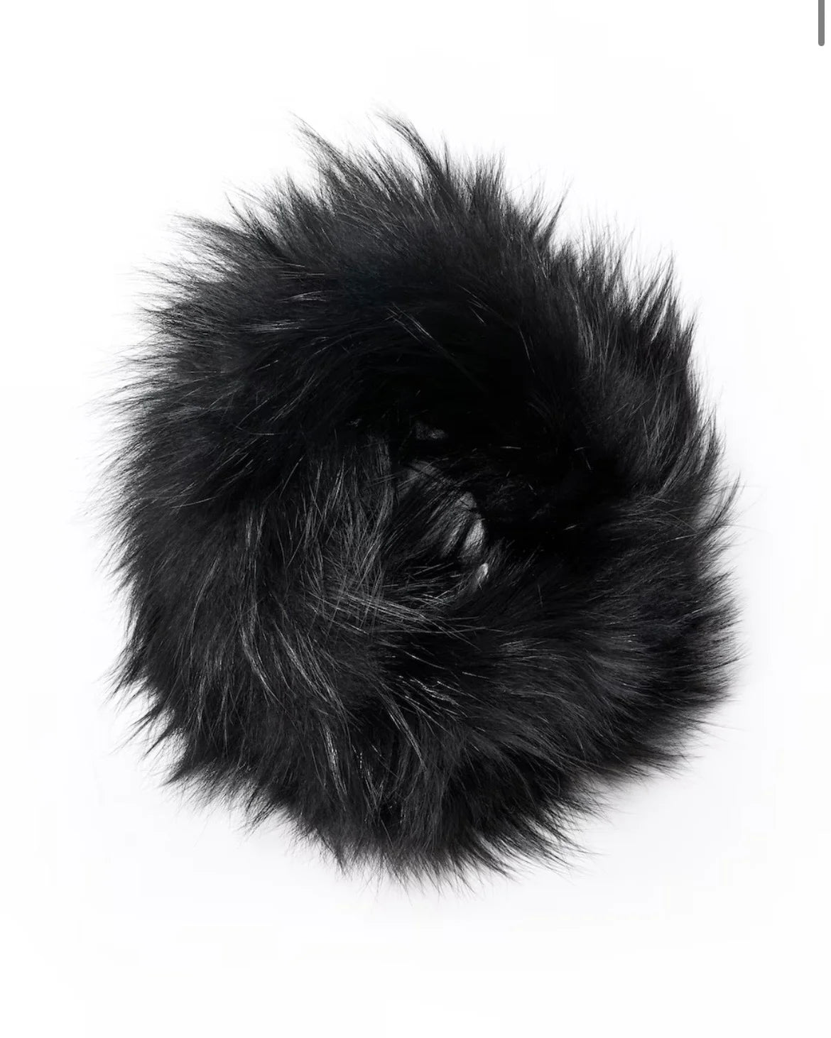 Cuello de piel negro elástico