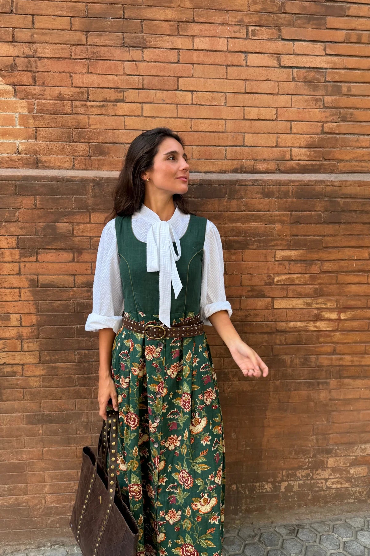 Vestido Vintage Verde Oscuro