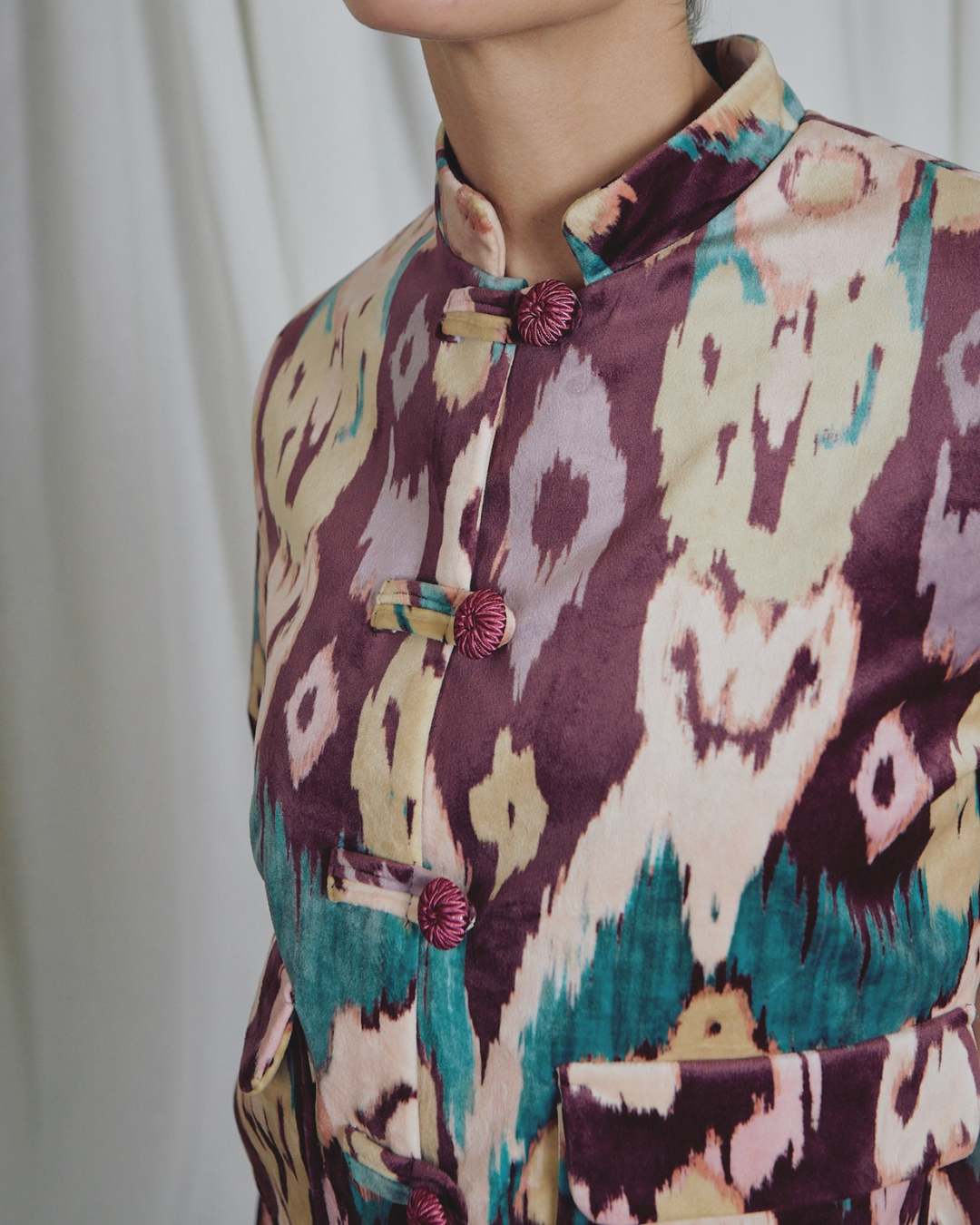 Chaqueta Tang Burgundy Ikat