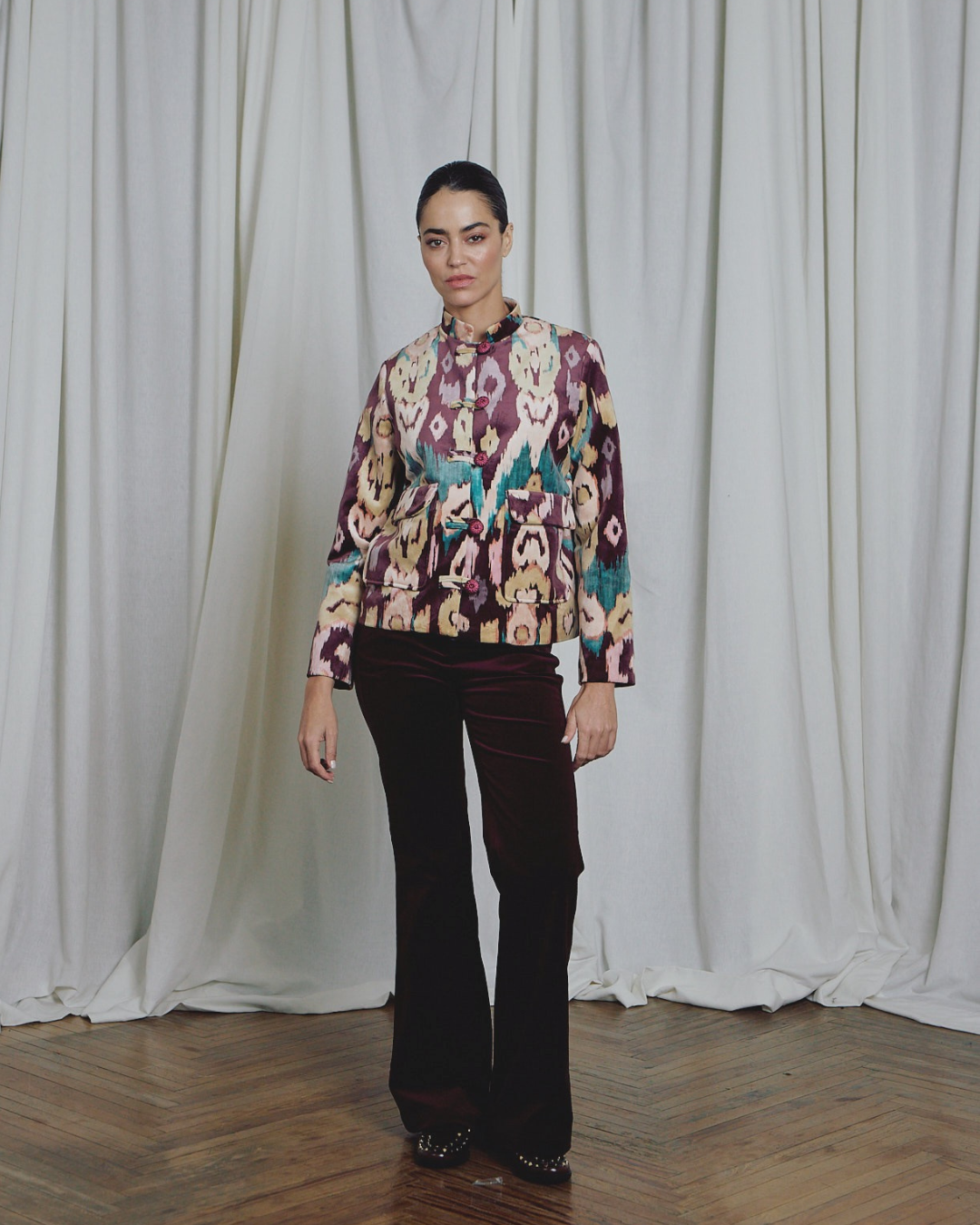 Chaqueta Tang Burgundy Ikat