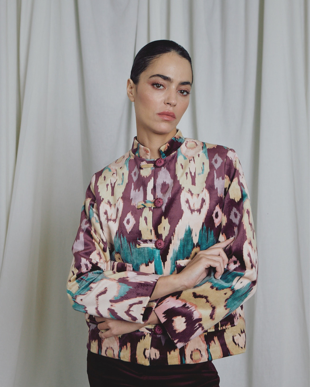 Chaqueta Tang Burgundy Ikat