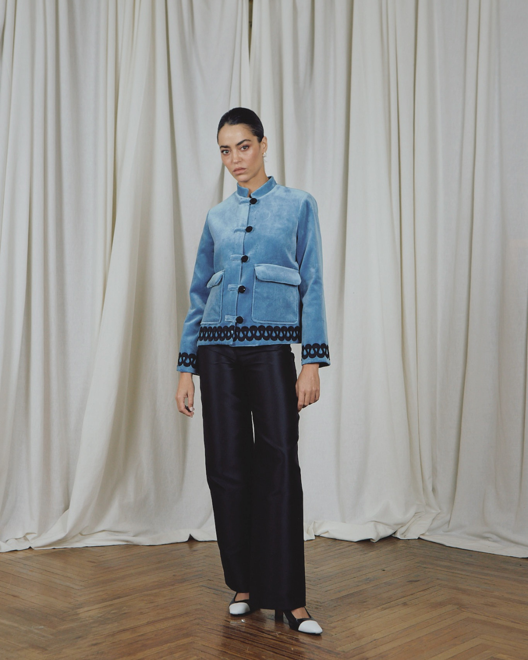 Chaqueta Tang Velveteen Blue Ballerina