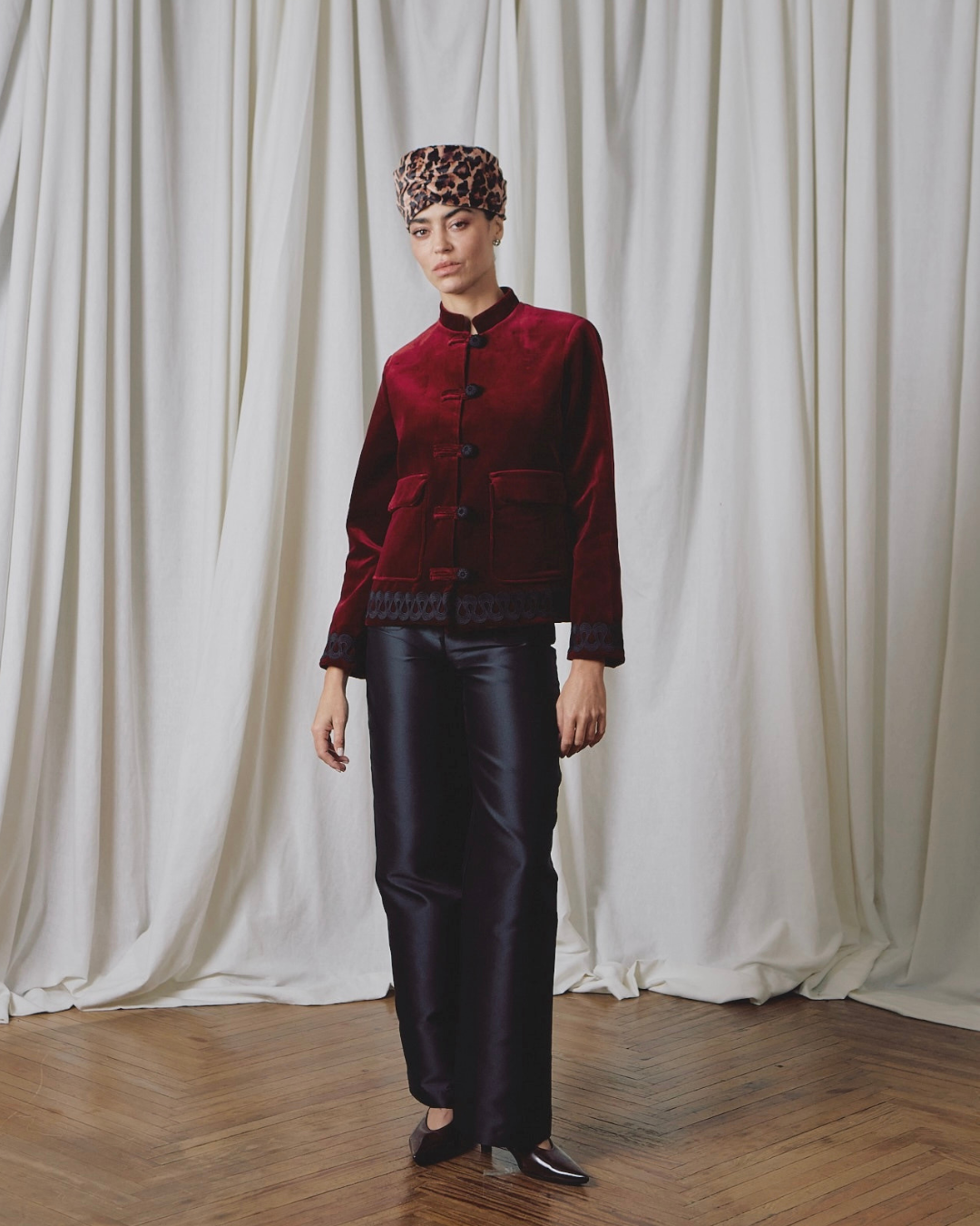 Chaqueta Tang Velveteen Wine