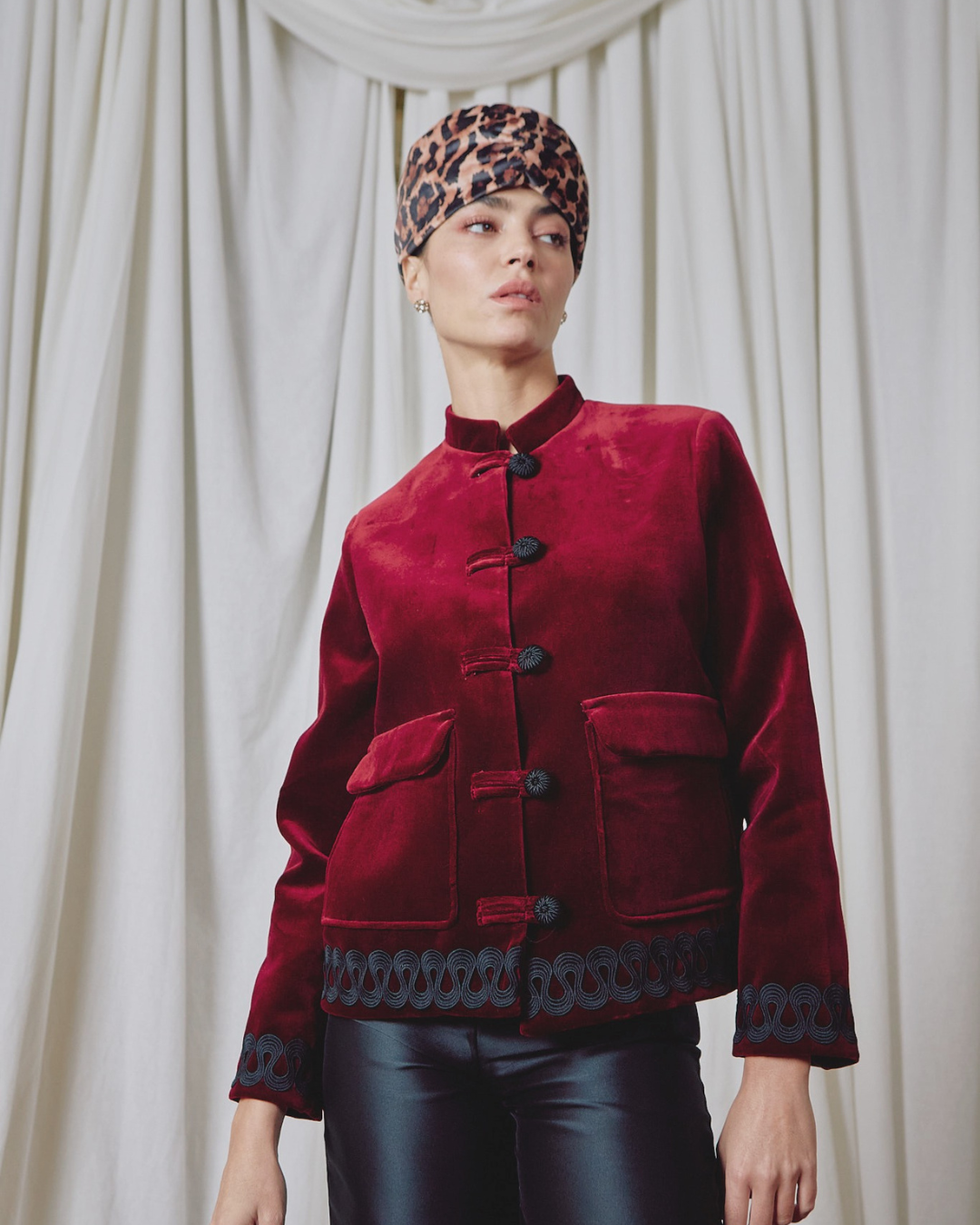 Chaqueta Tang Velveteen Wine
