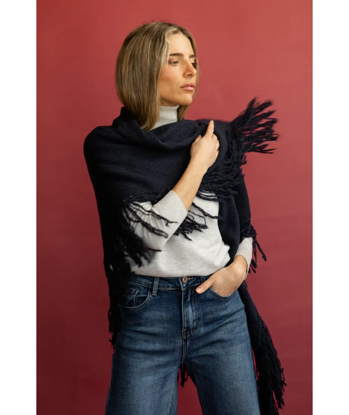 Poncho Meissa Azul Marino