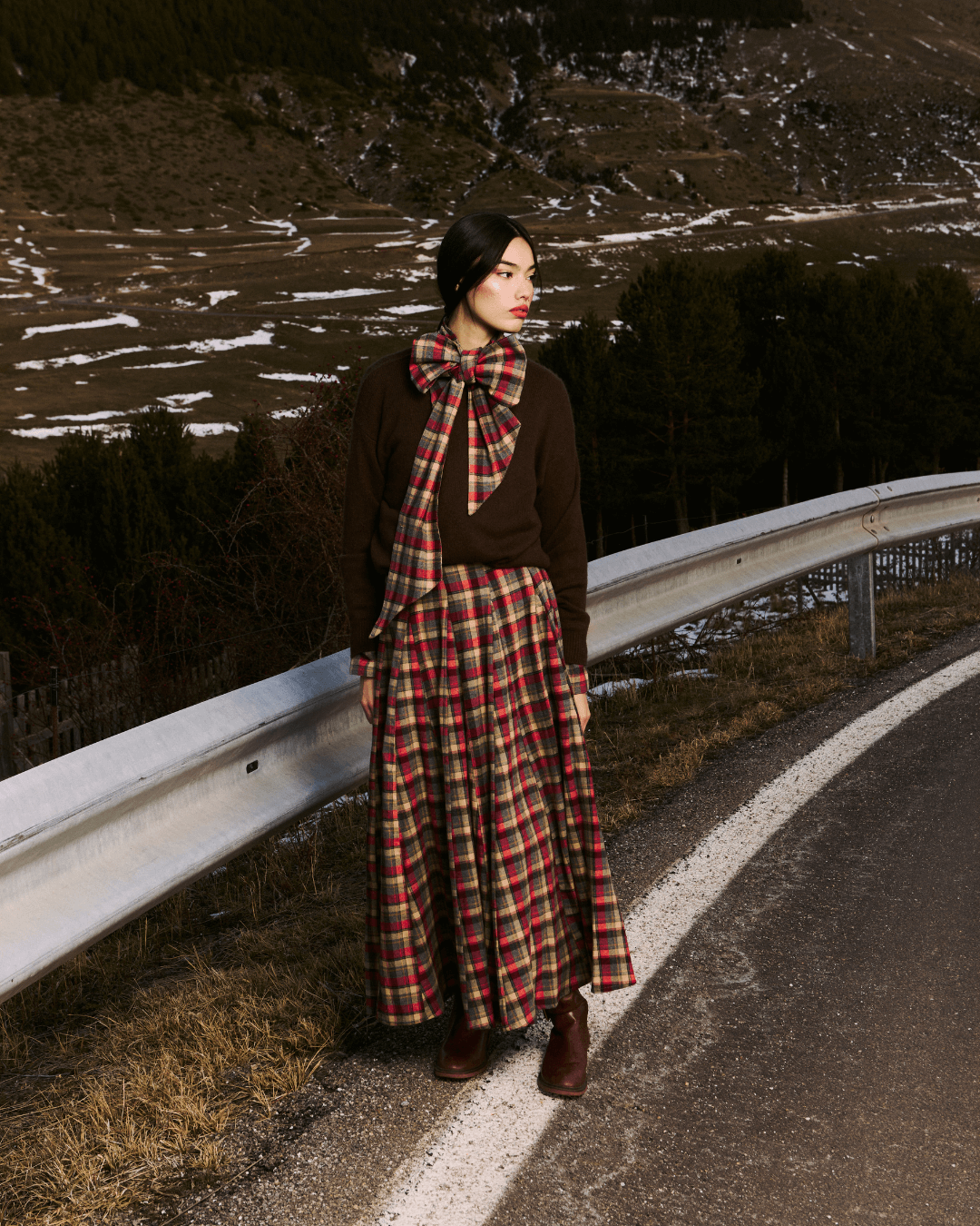 Falda Zanzíbar Chocolate Tartán