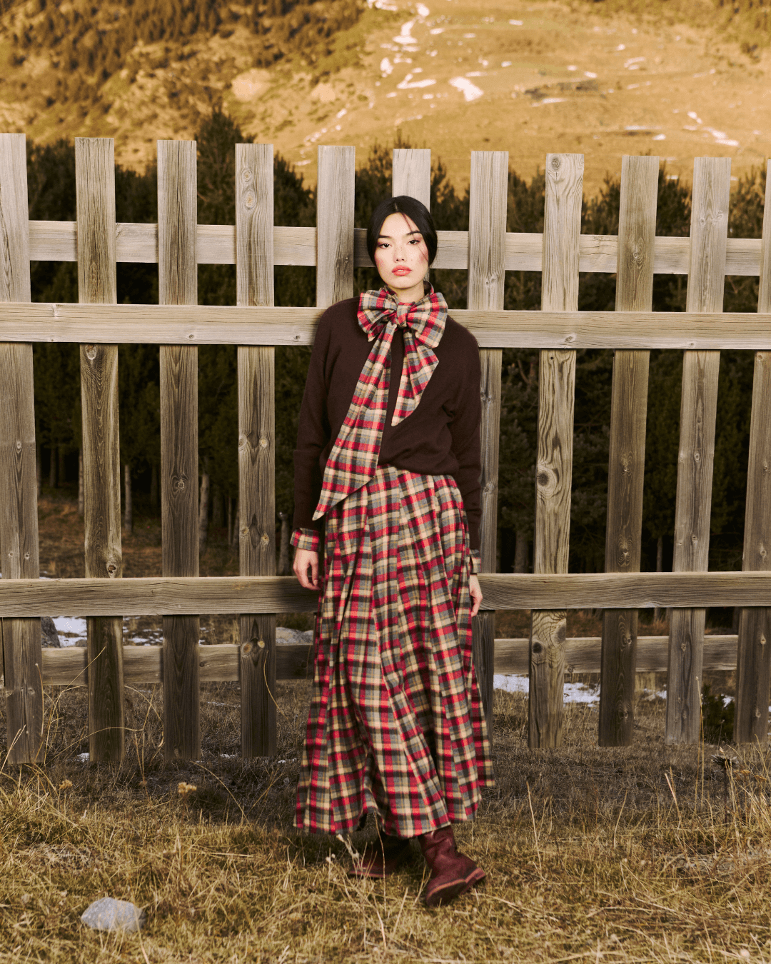 Falda Zanzíbar Chocolate Tartán