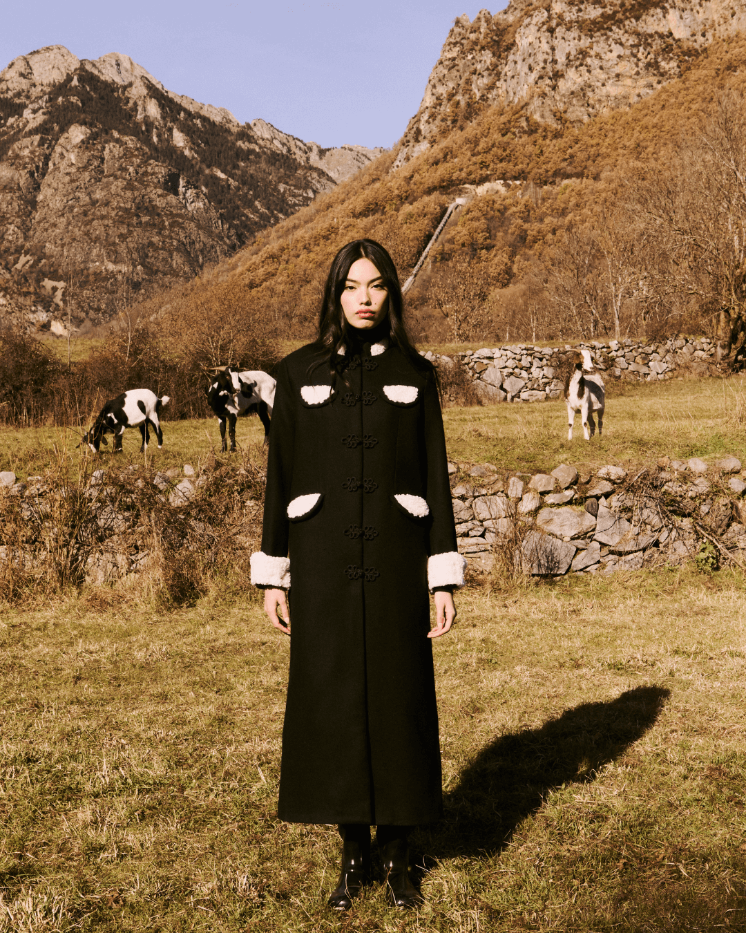 Abrigo Dinasty Black Cashmere