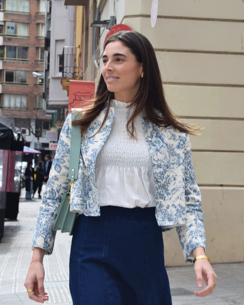 Chaqueta Toile de Jouy Azul