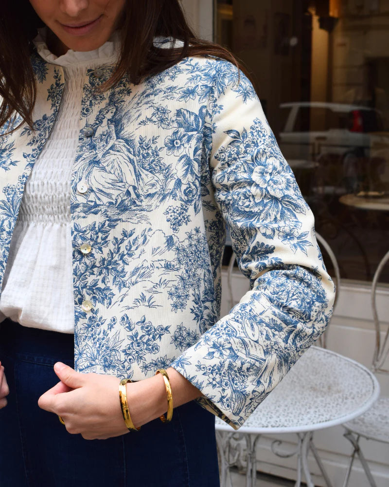 Chaqueta Toile de Jouy Azul