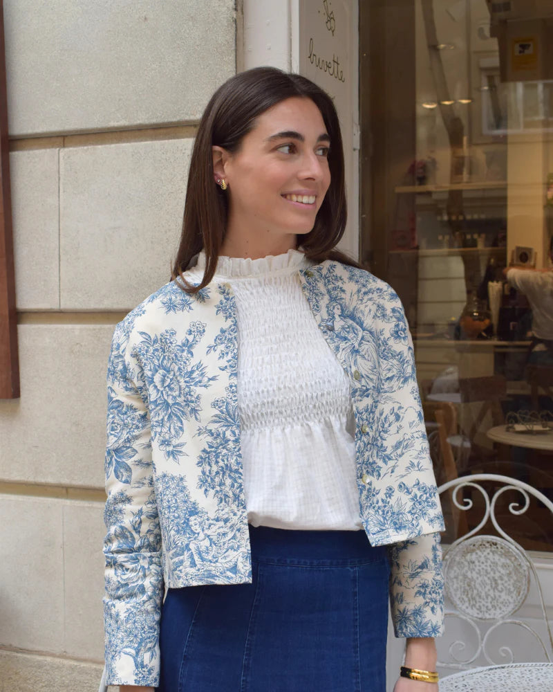 Chaqueta Toile de Jouy Azul