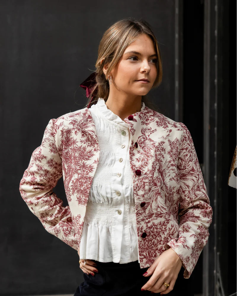 Chaqueta Toile de Jouy Rojo