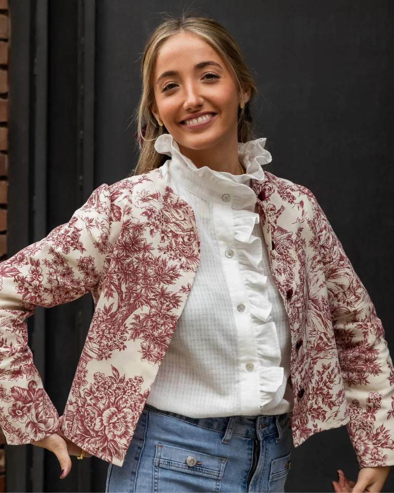 Chaqueta Toile de Jouy Rojo