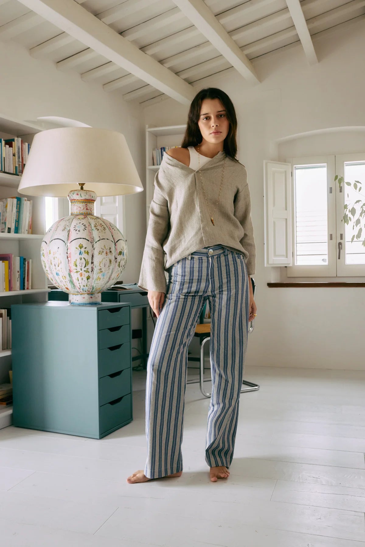 Pantalón Zoe Rayas Azul