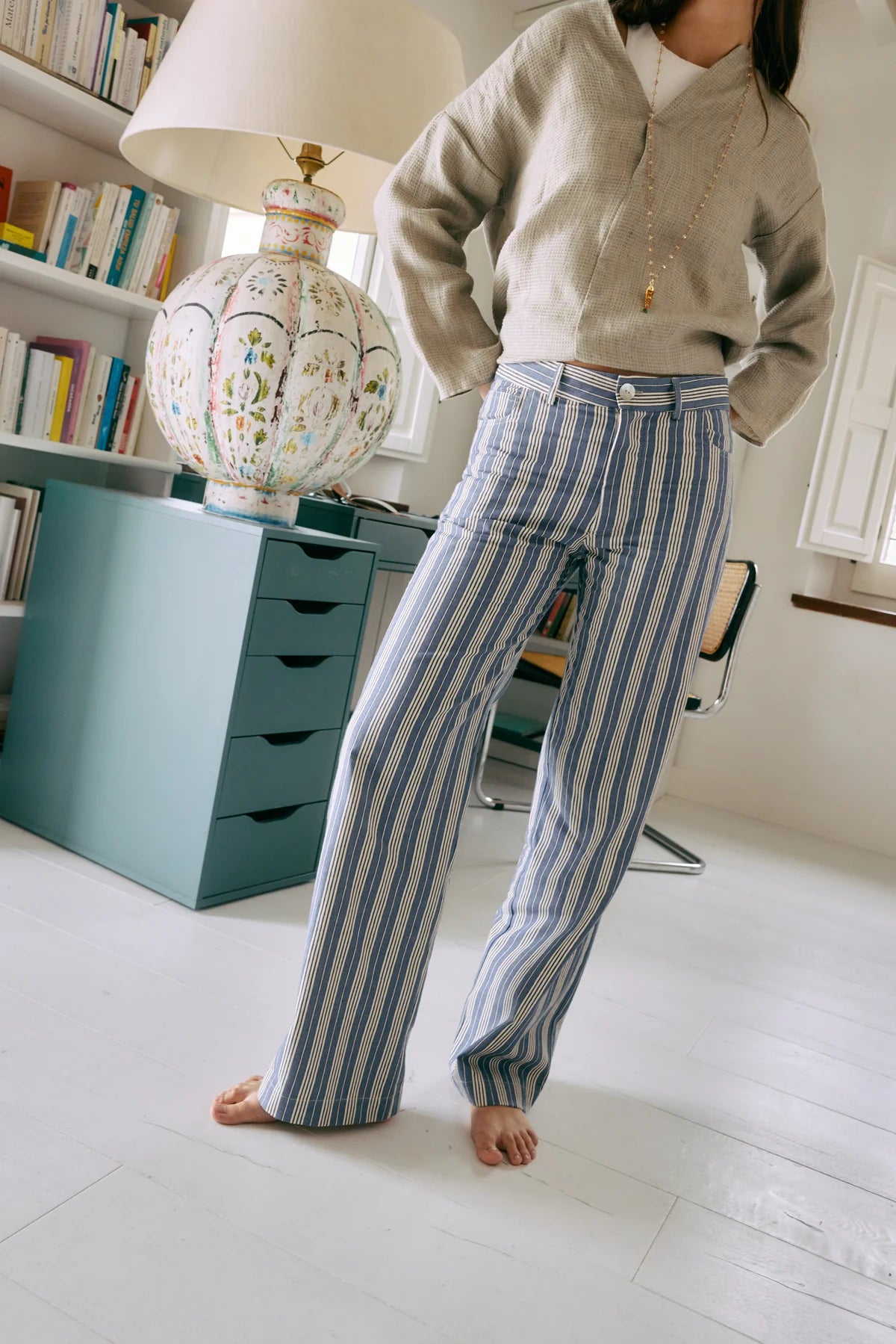 Pantalón Zoe Rayas Azul