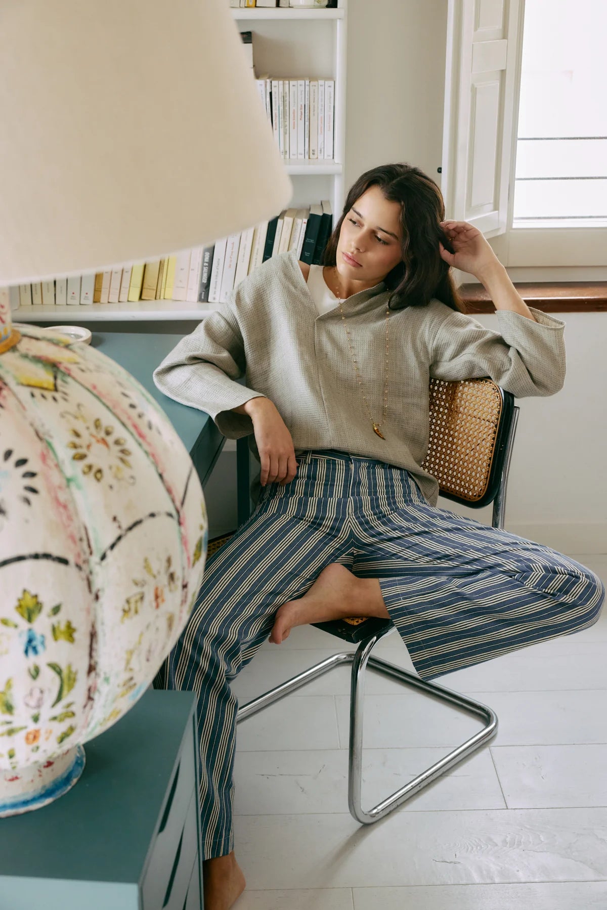 Pantalón Zoe Rayas Azul
